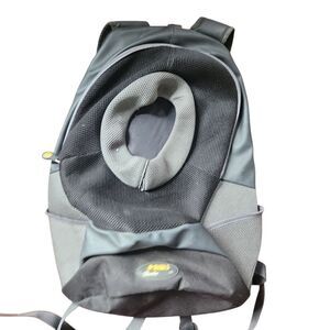 Wacky Paws Animal Backpack Large Black Gray Pet Transport Carrying Bag Head Hole